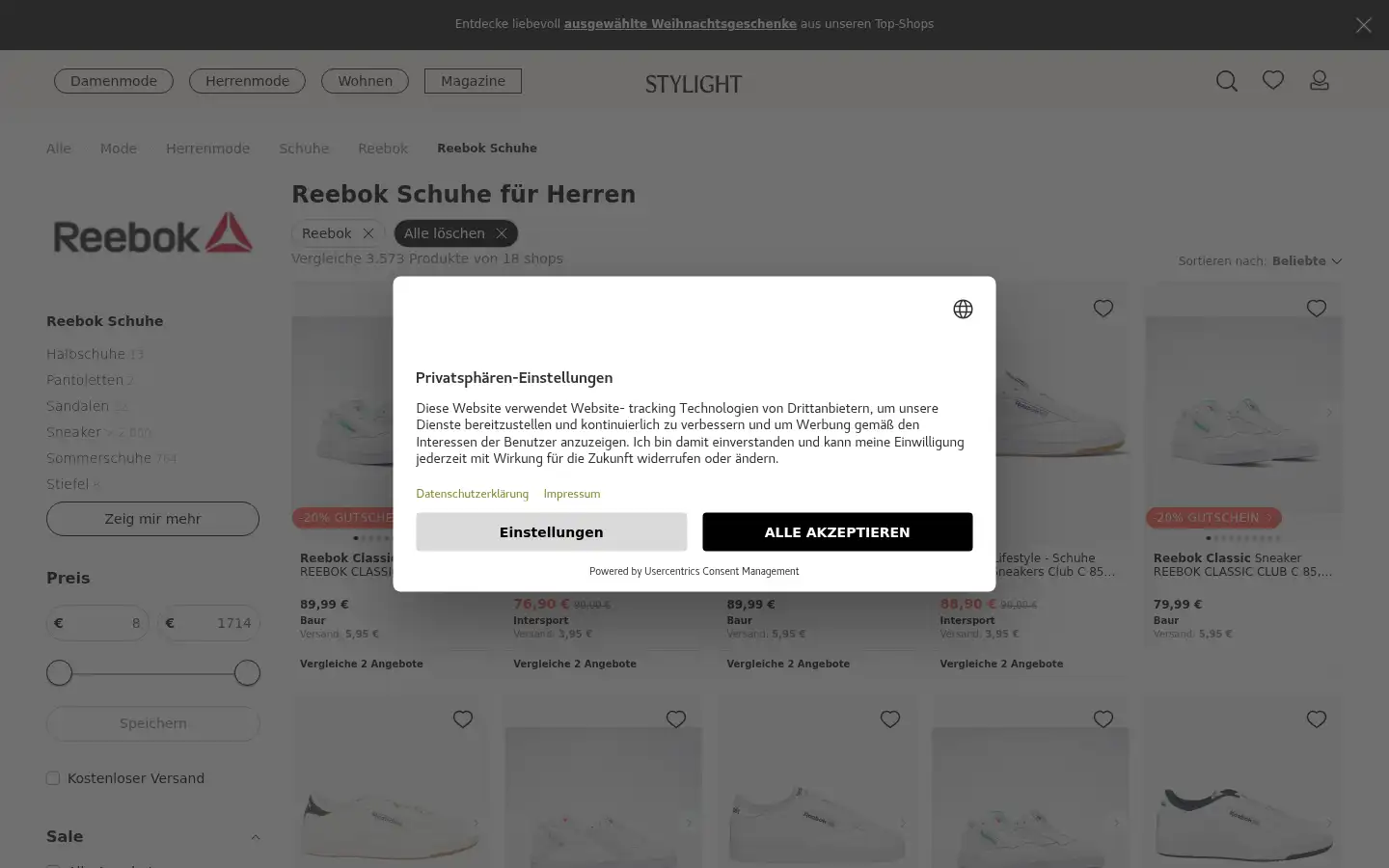 Screenshot of stylight.de