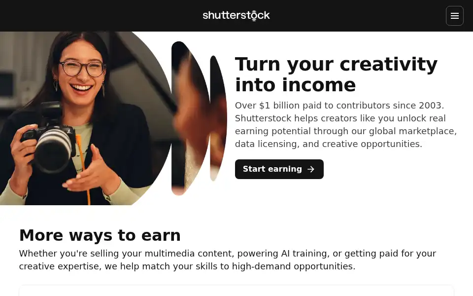 Screenshot of submit.shutterstock.com
