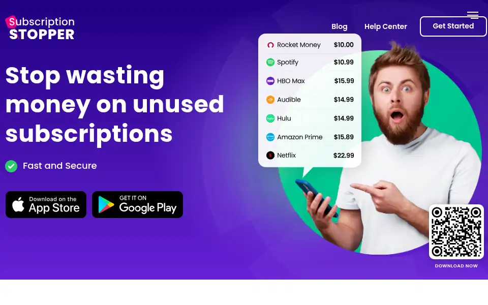 Screenshot of subscriptionstopper.com