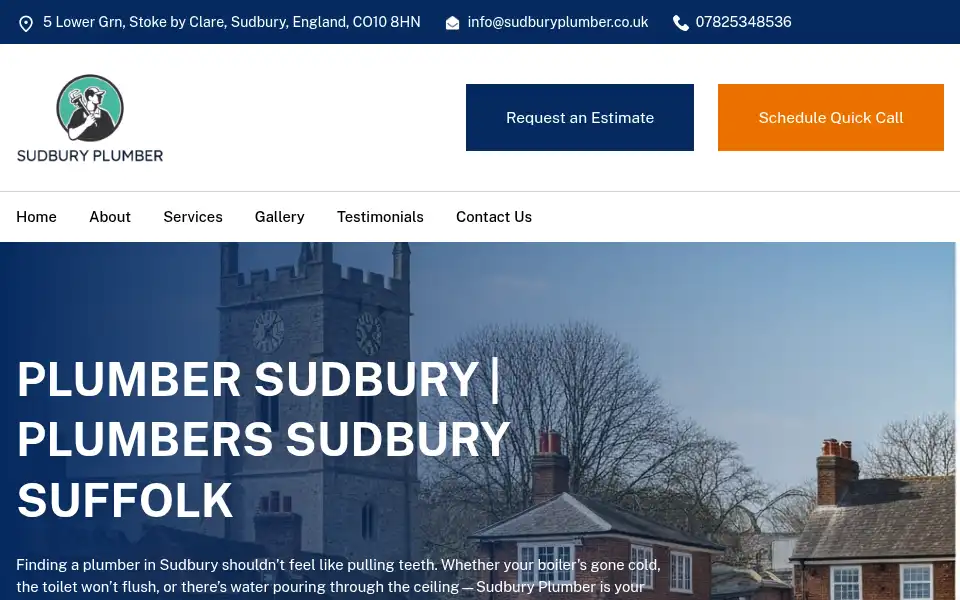 Screenshot of sudburyplumber.co.uk