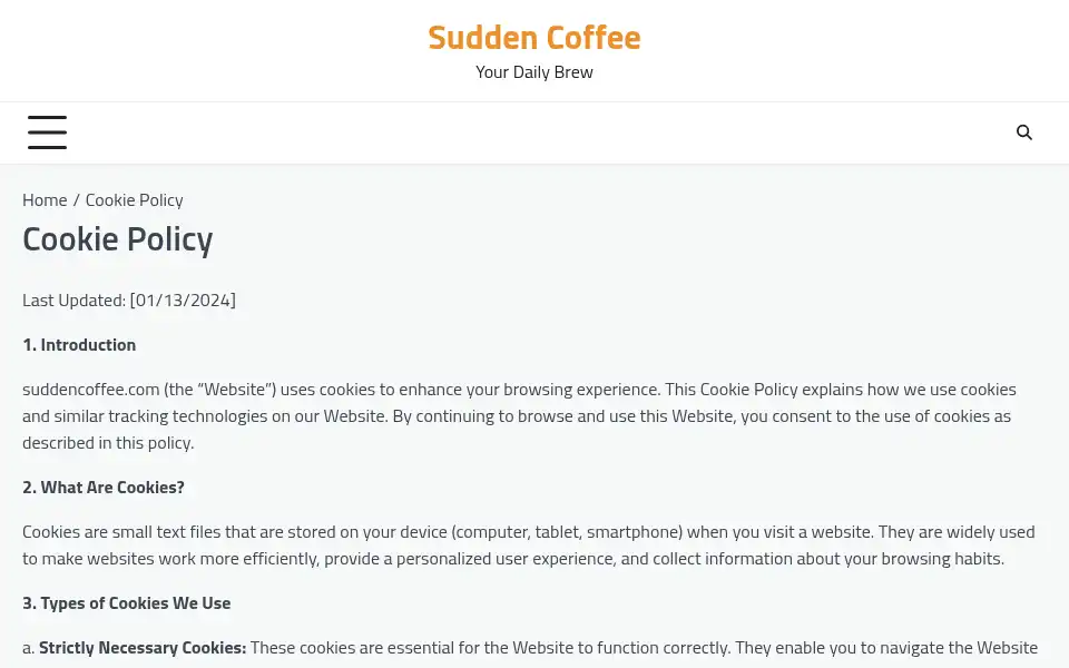 Screenshot of suddencoffee.com