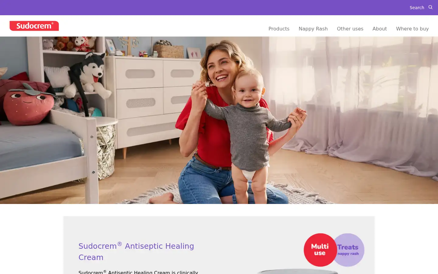 Screenshot of sudocrem.co.uk