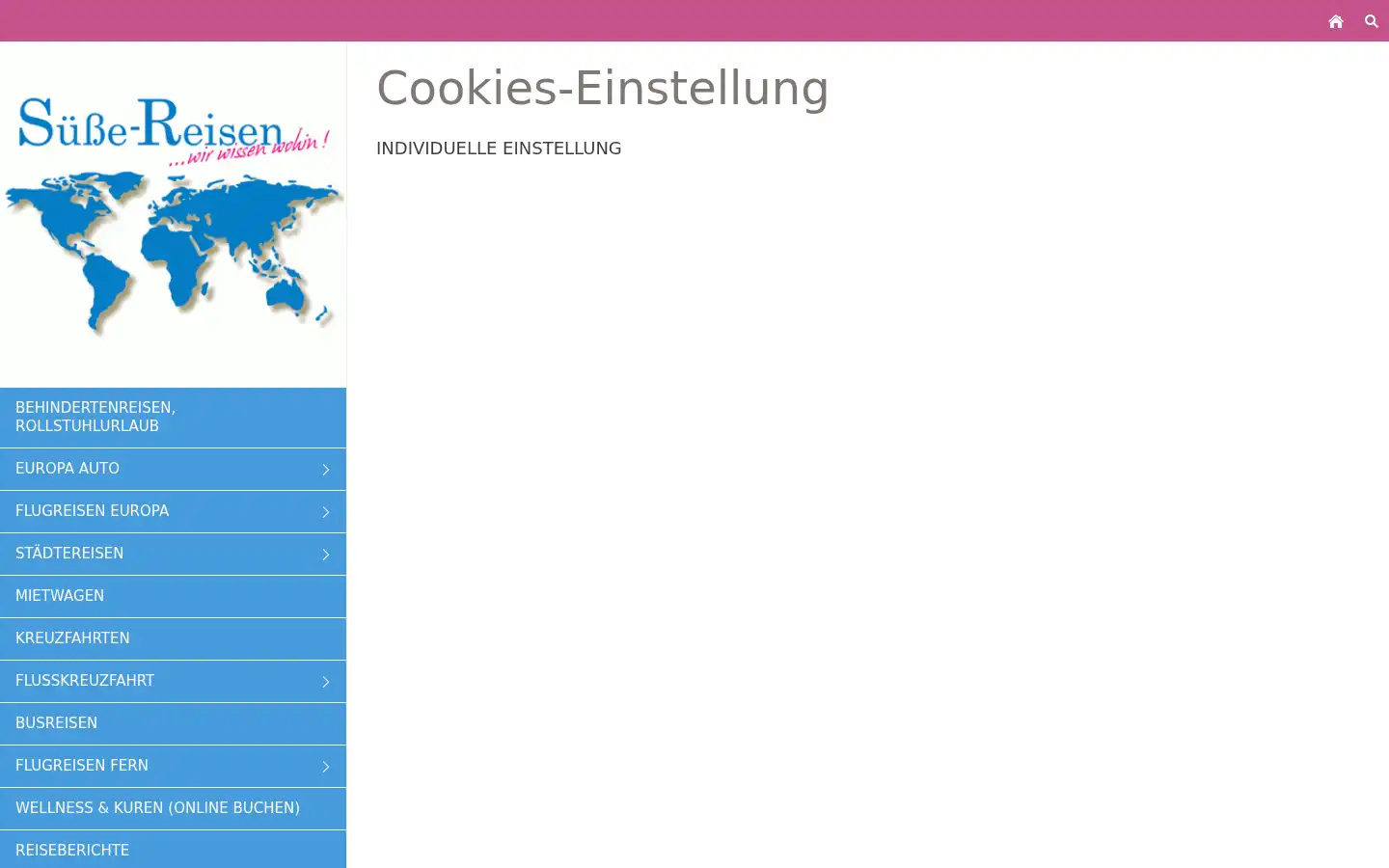 Screenshot of suesse-reisen.de