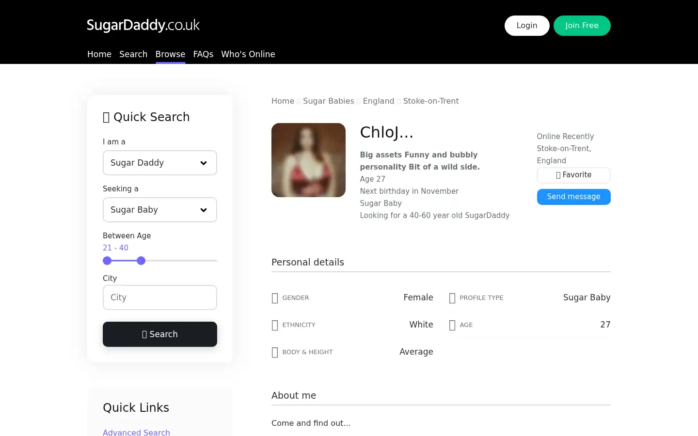 Screenshot of sugardaddy.co.uk