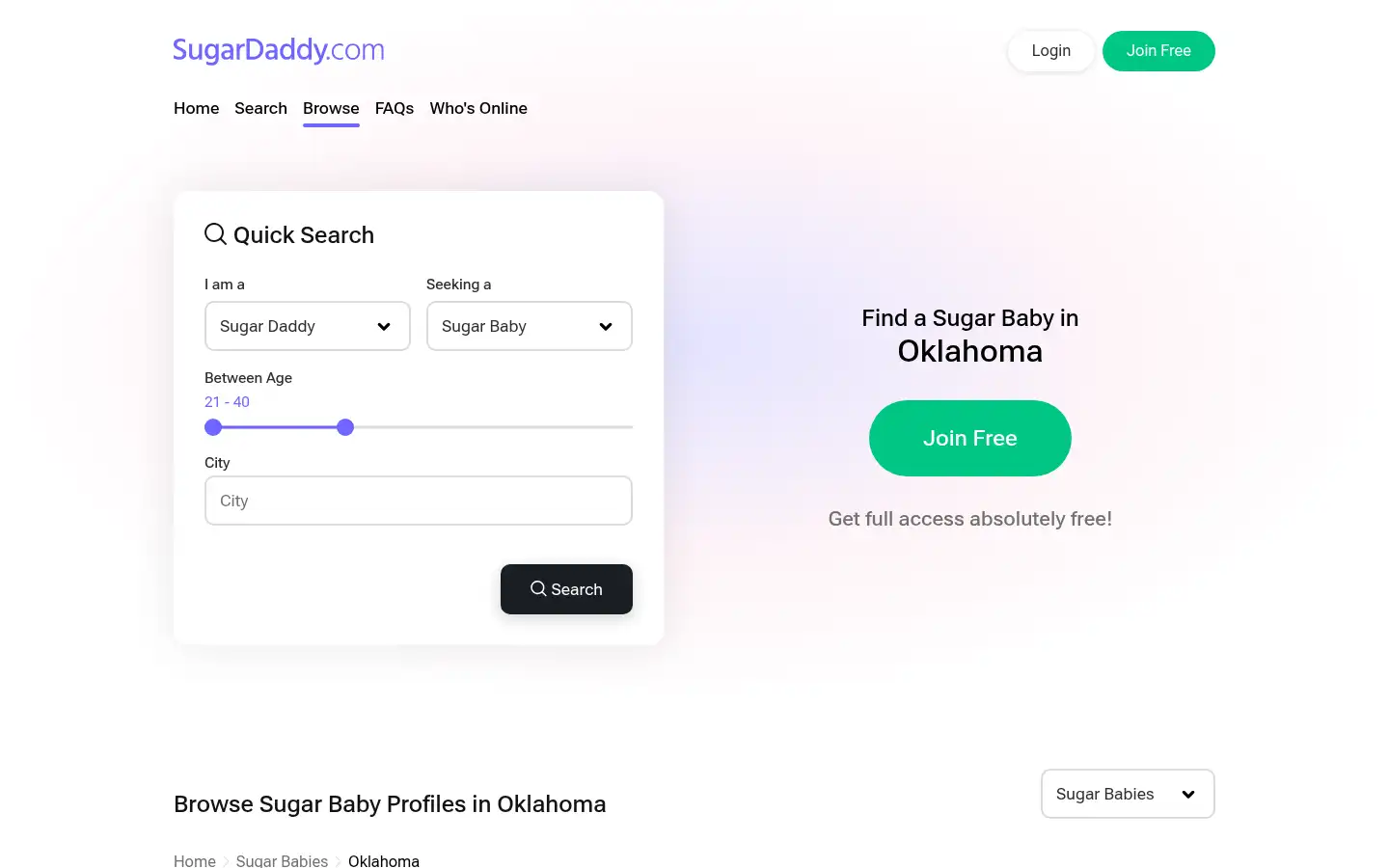 Screenshot of sugardaddy.com.au