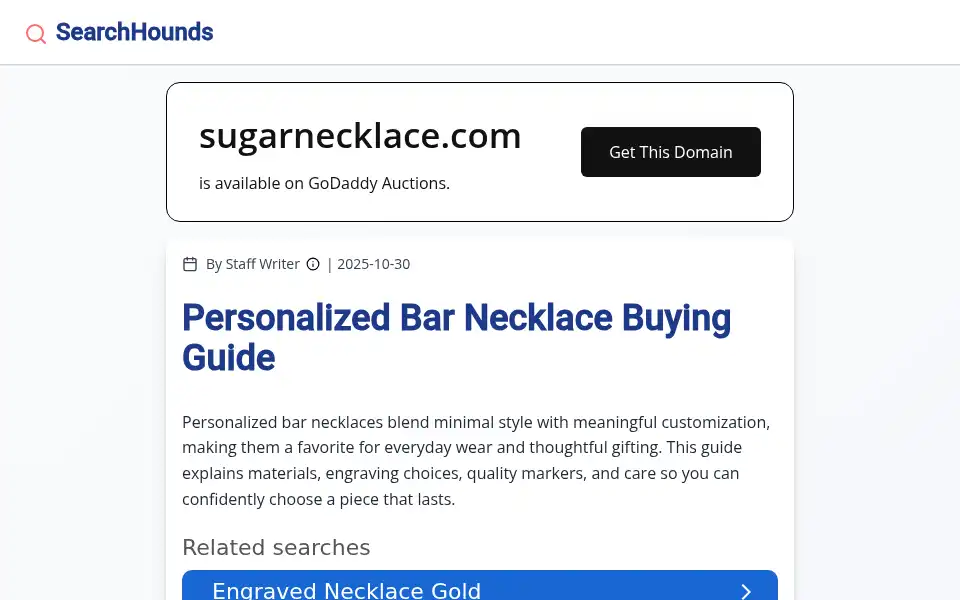 Screenshot of sugarnecklace.com