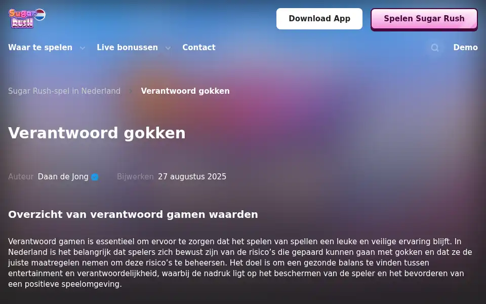 Screenshot of sugarrush.co.nl