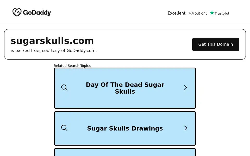 Screenshot of sugarskulls.com