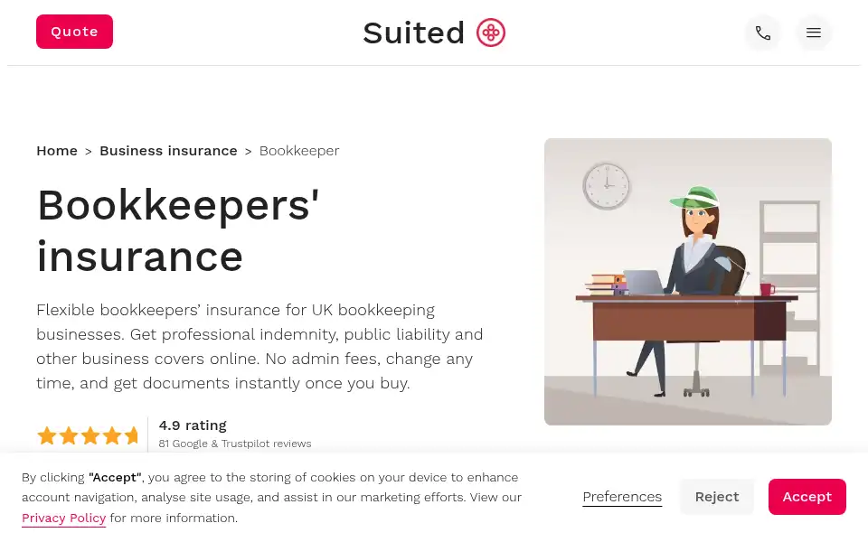 Screenshot of suited.insure
