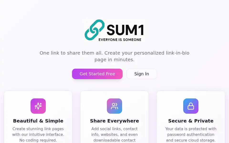 Screenshot of sum1.uk