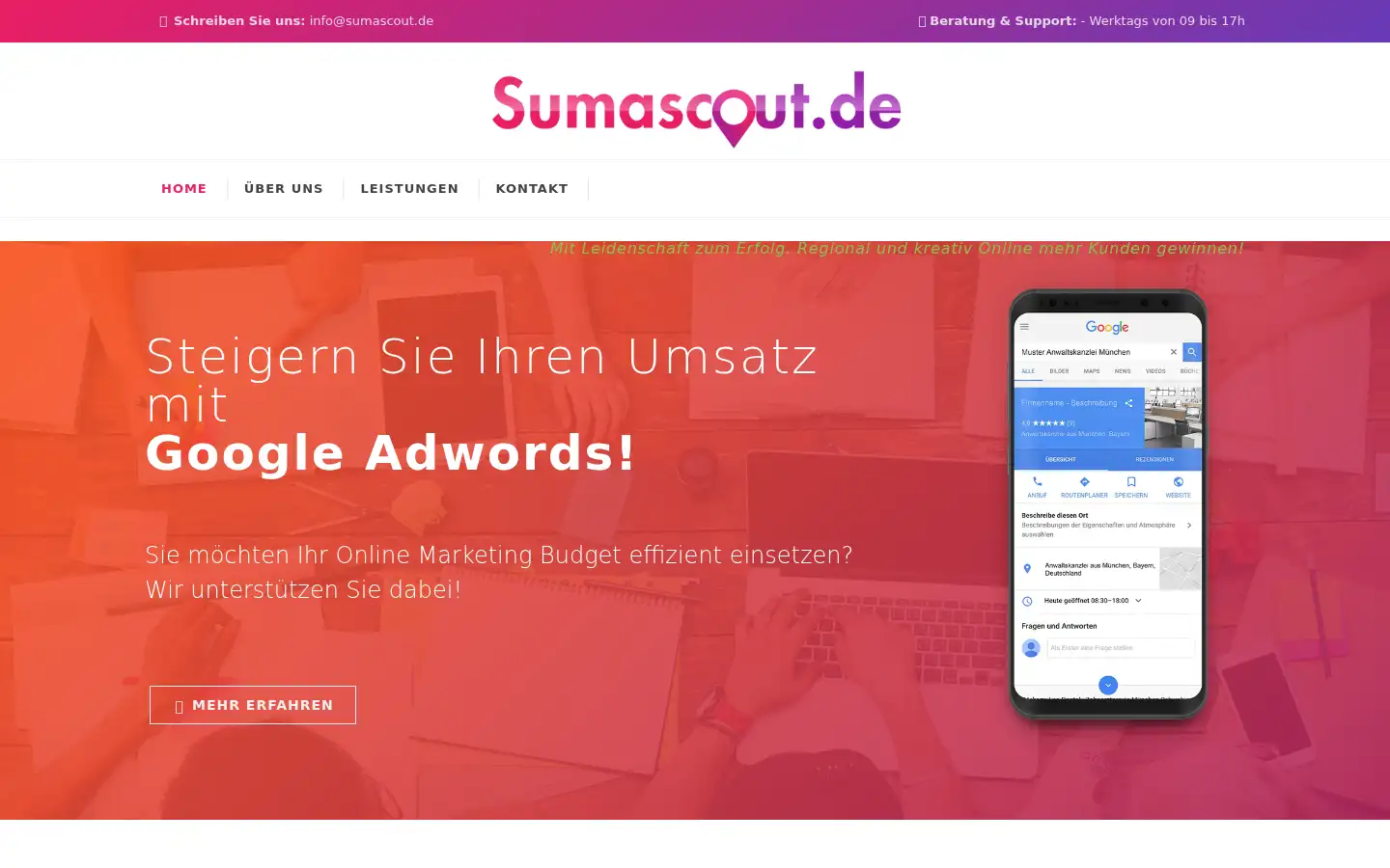 Screenshot of sumascout.de