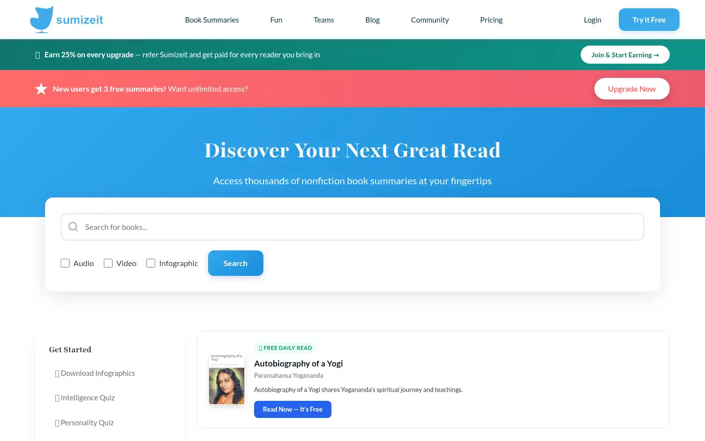 Screenshot of sumizeit.com