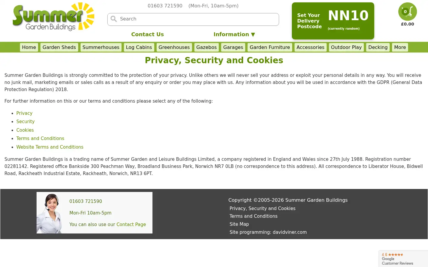 Screenshot of summergardenbuildings.co.uk