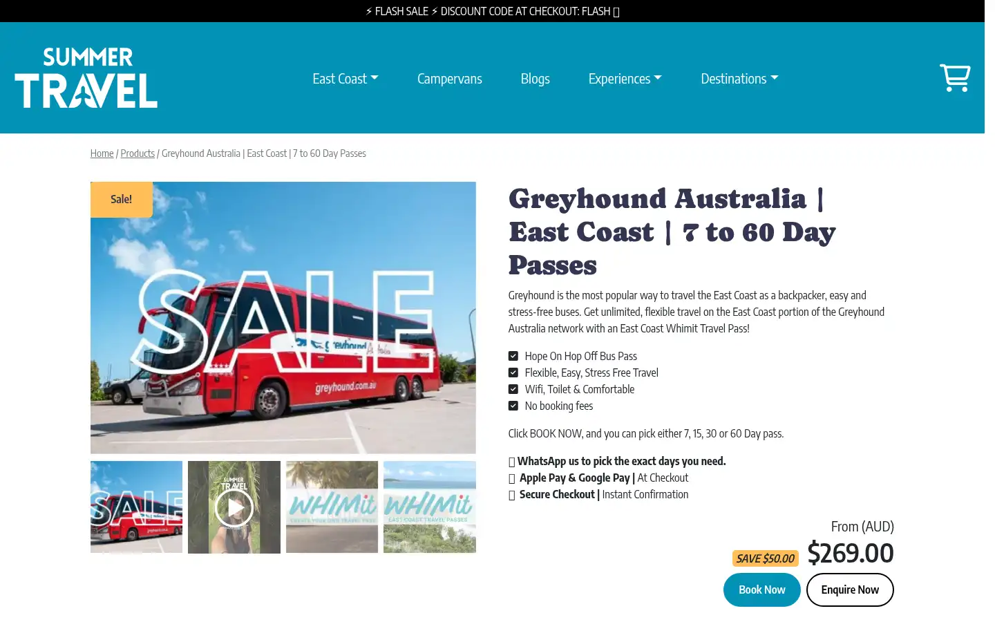 Screenshot of summertravel.com.au
