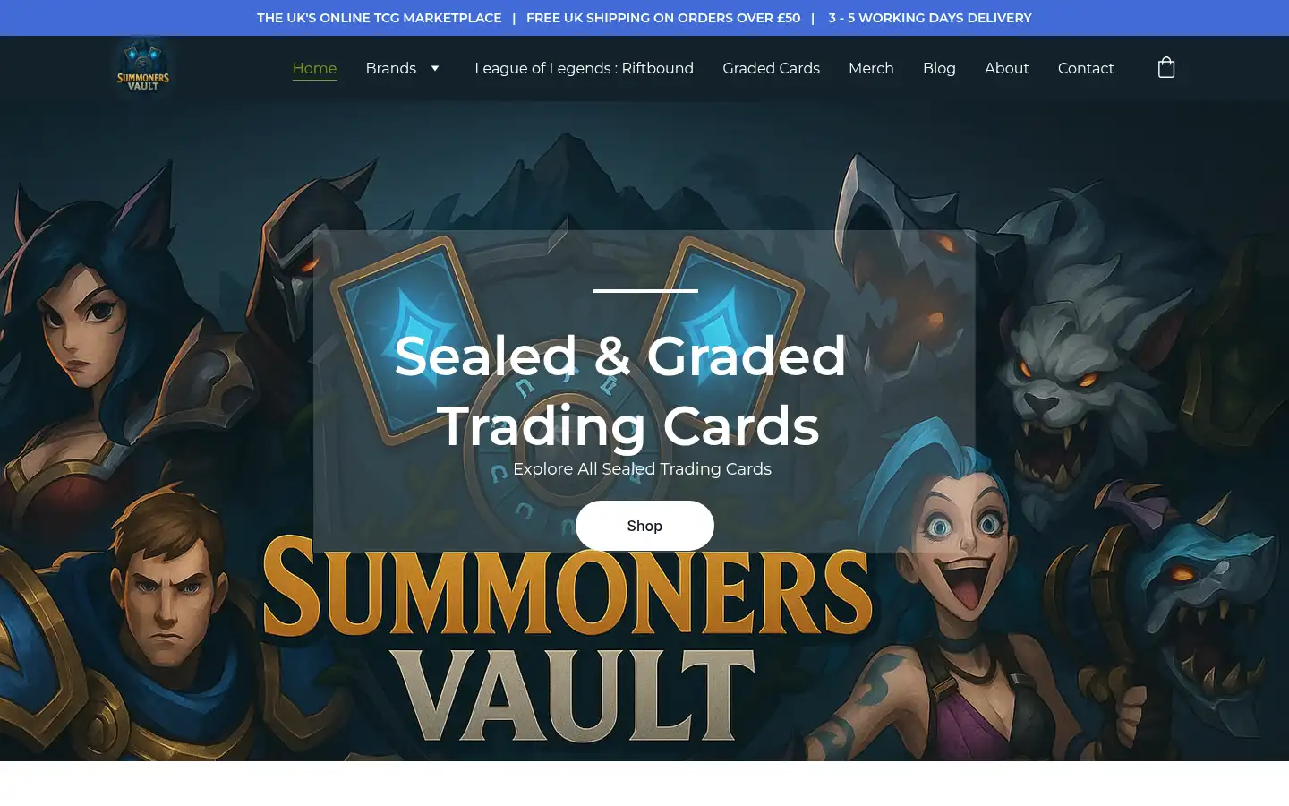 Screenshot of summonersvault.co.uk