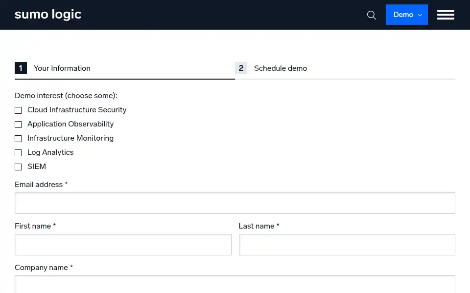 Screenshot of sumologic.com