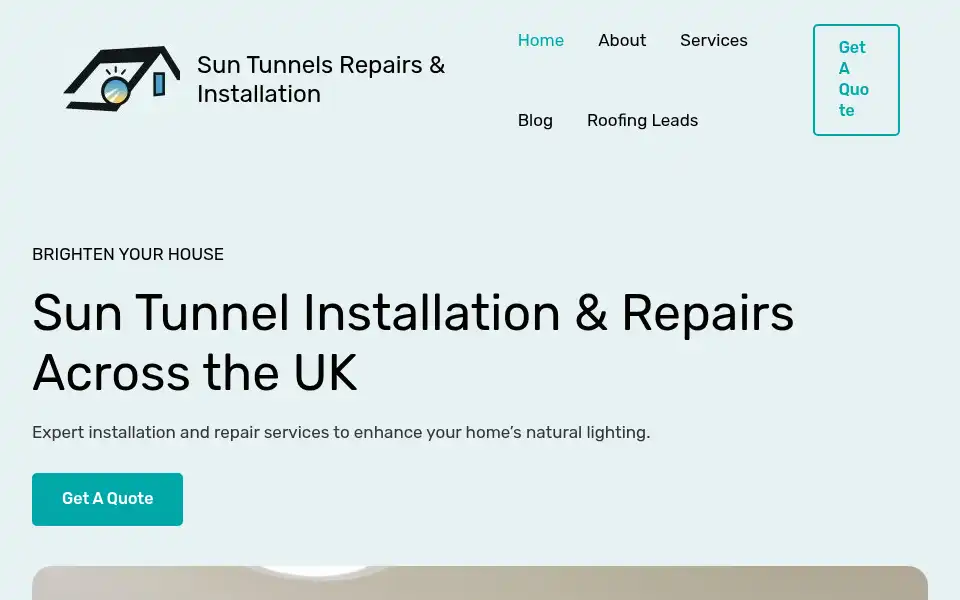 Screenshot of sun-tunnels.co.uk
