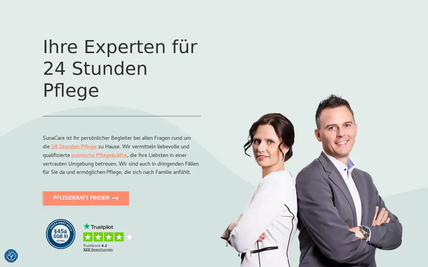 Screenshot of sunacare.de