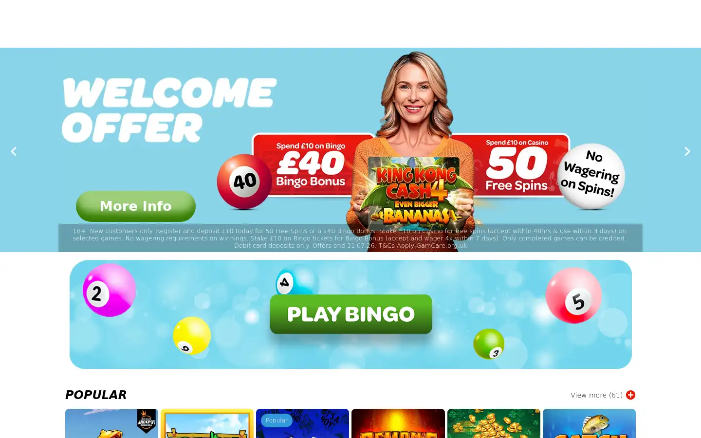 Screenshot of sunbingo.co.uk