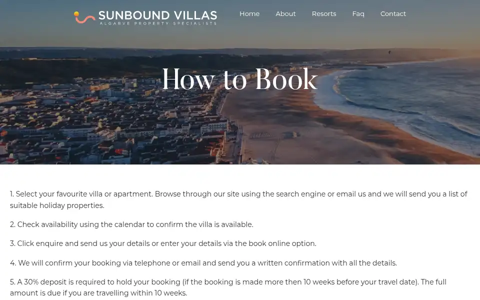Screenshot of sunboundvillas.com