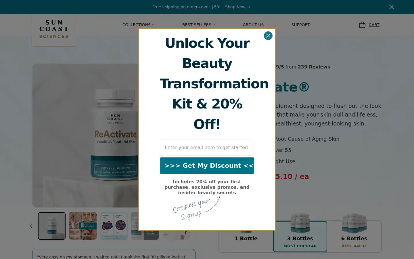Screenshot of suncoastsciences.com