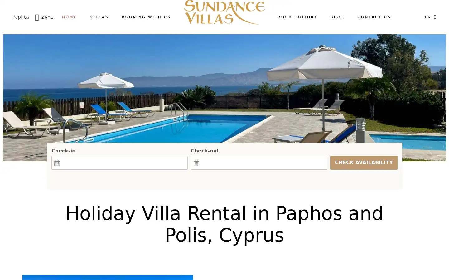 Screenshot of sundancevillas.co.uk