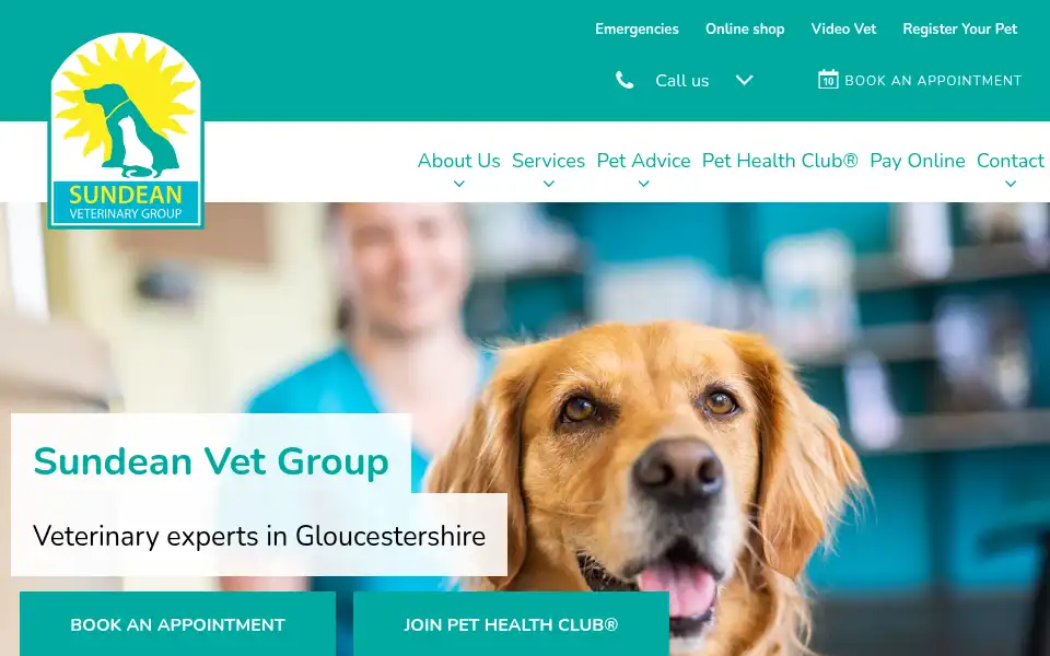 Screenshot of sundeanvets.co.uk
