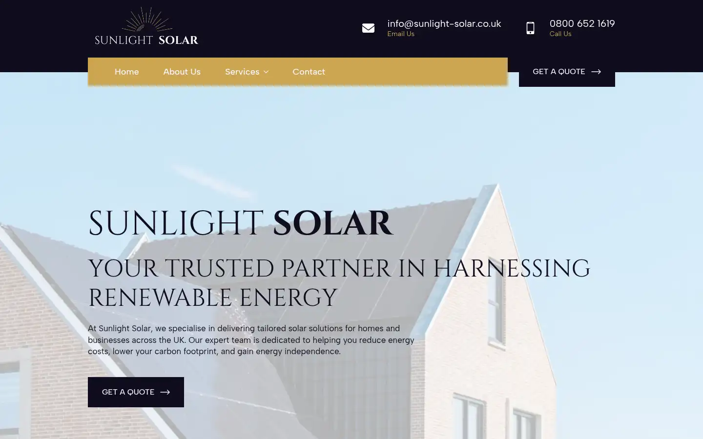 Screenshot of sunlight-solar.co.uk