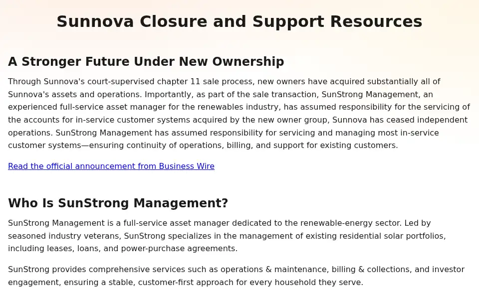 Screenshot of sunnova.com