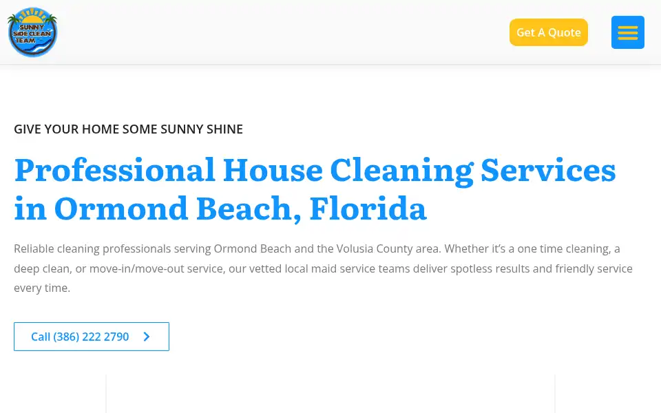 Screenshot of sunny-side-clean-team.com