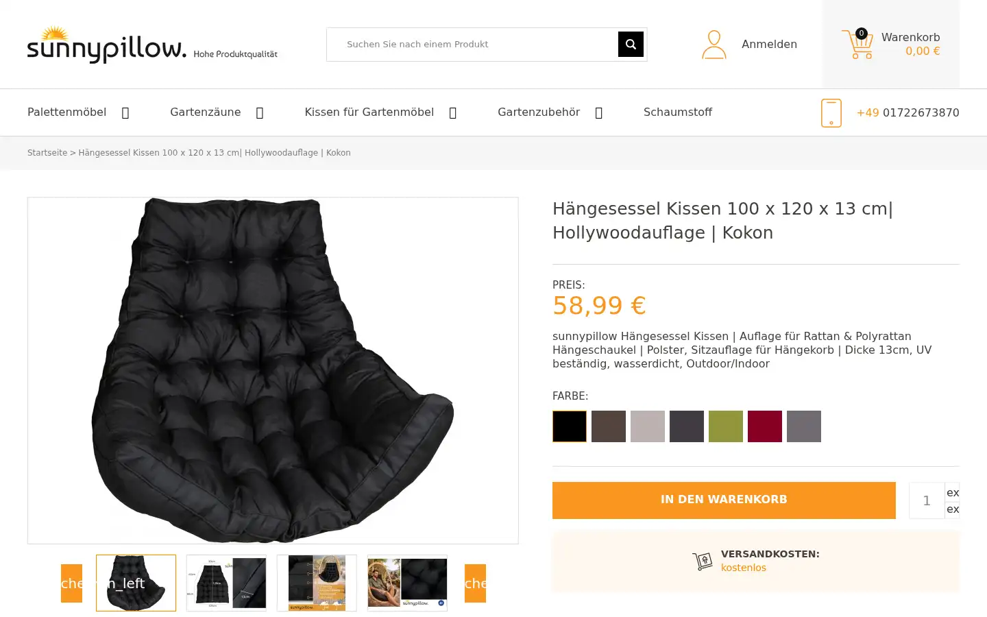 Screenshot of sunnypillow.de