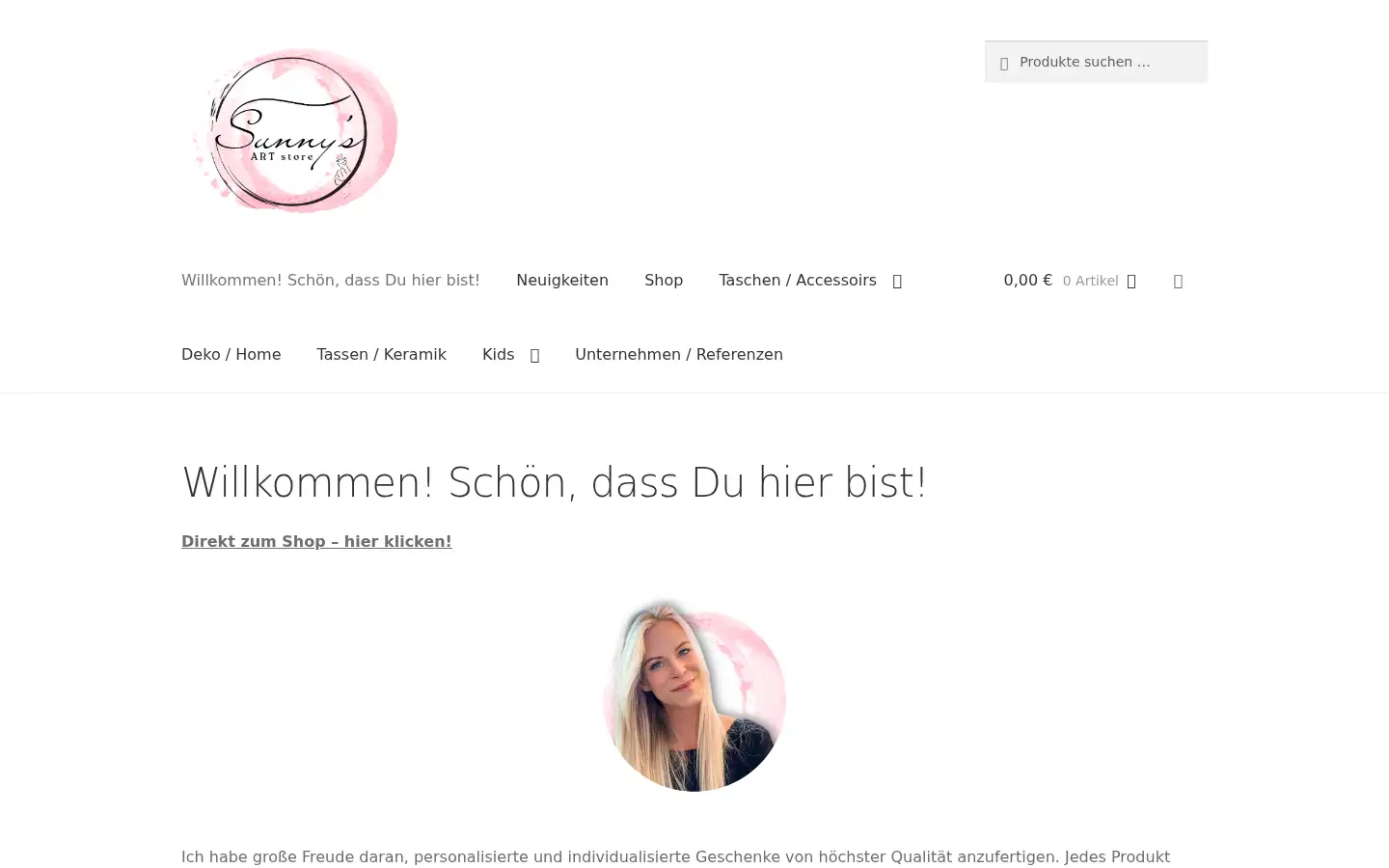Screenshot of sunnysartstore.de