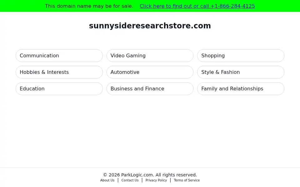 Screenshot of sunnysideresearchstore.com