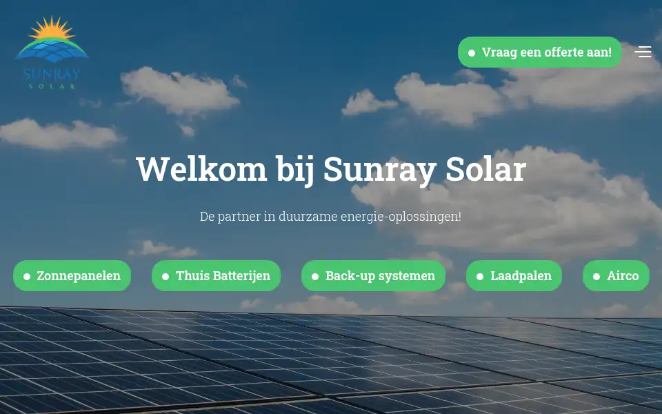 Screenshot of sunraysolar.nl