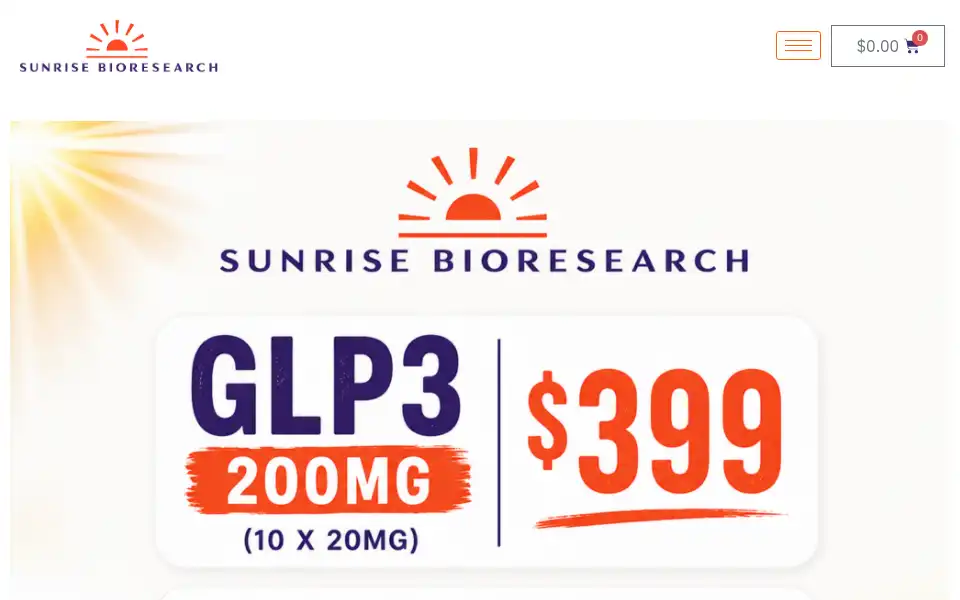 Screenshot of sunrisebioresearch.com