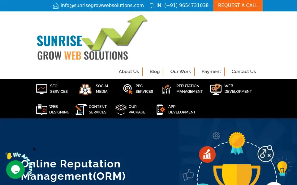 Screenshot of sunrisegrowwebsolutions.com