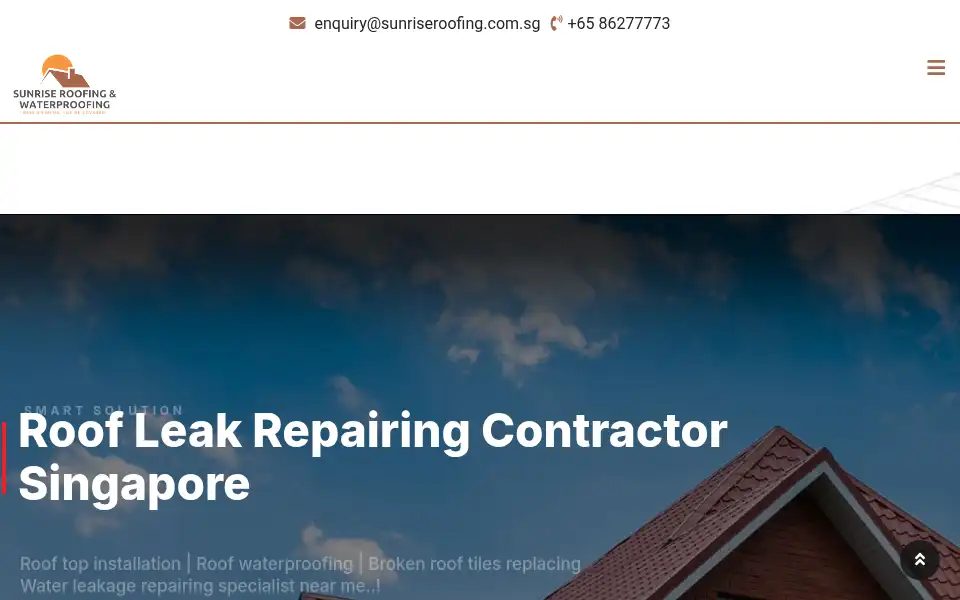 Screenshot of sunriseroofing.com.sg