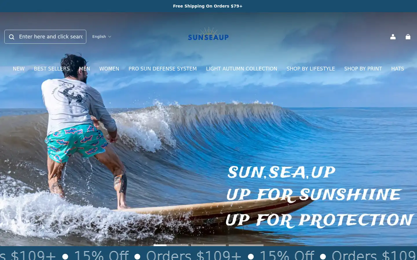 Screenshot of sunseaup.com