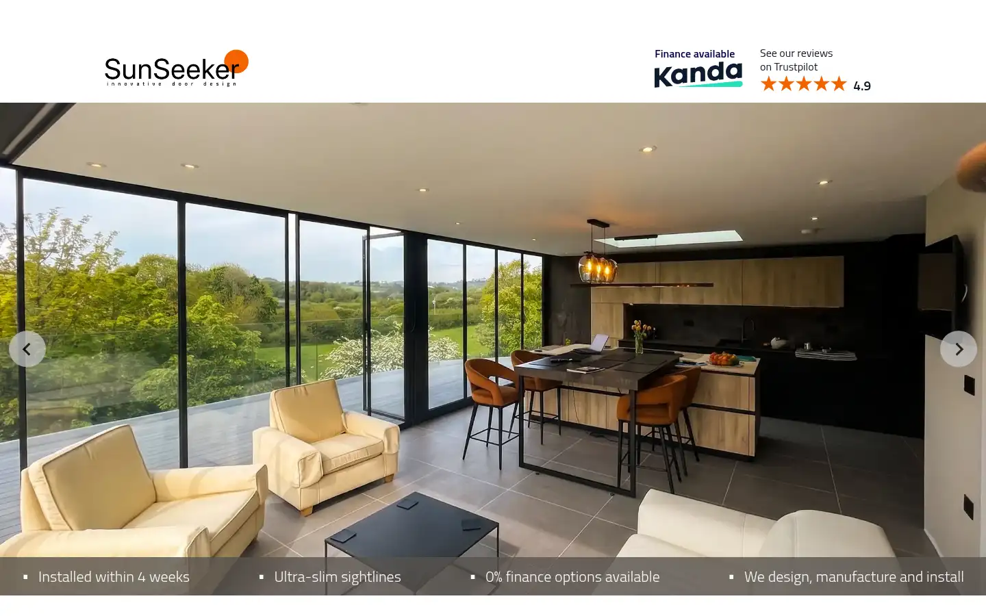 Screenshot of sunseekerdoors.co.uk
