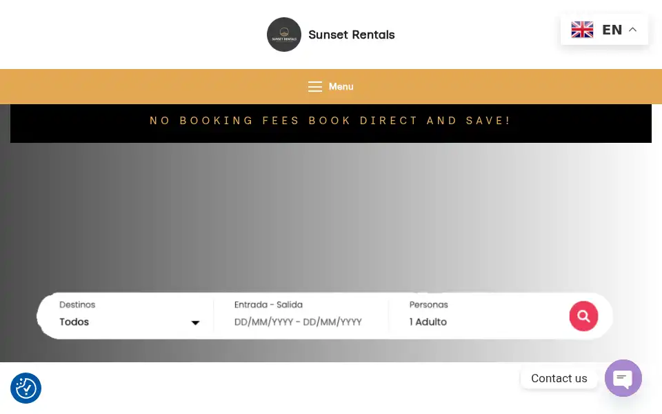 Screenshot of sunset-rentals.net