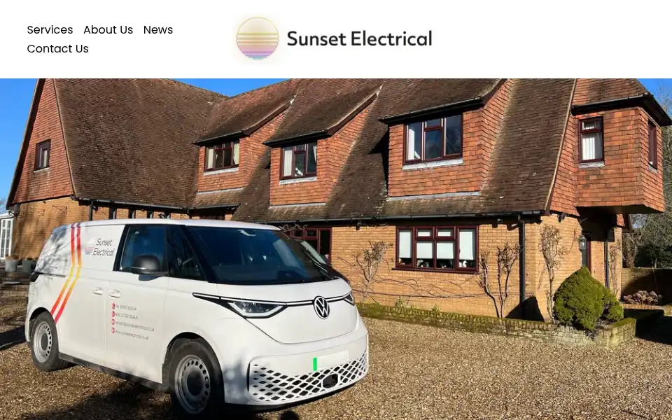 Screenshot of sunsetelectrical.co.uk