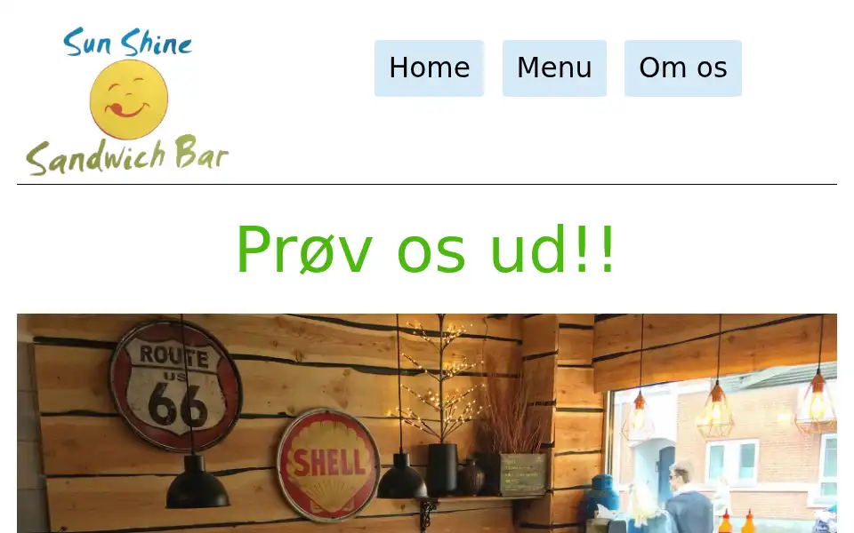 Screenshot of sunshine-sandwichbar.dk