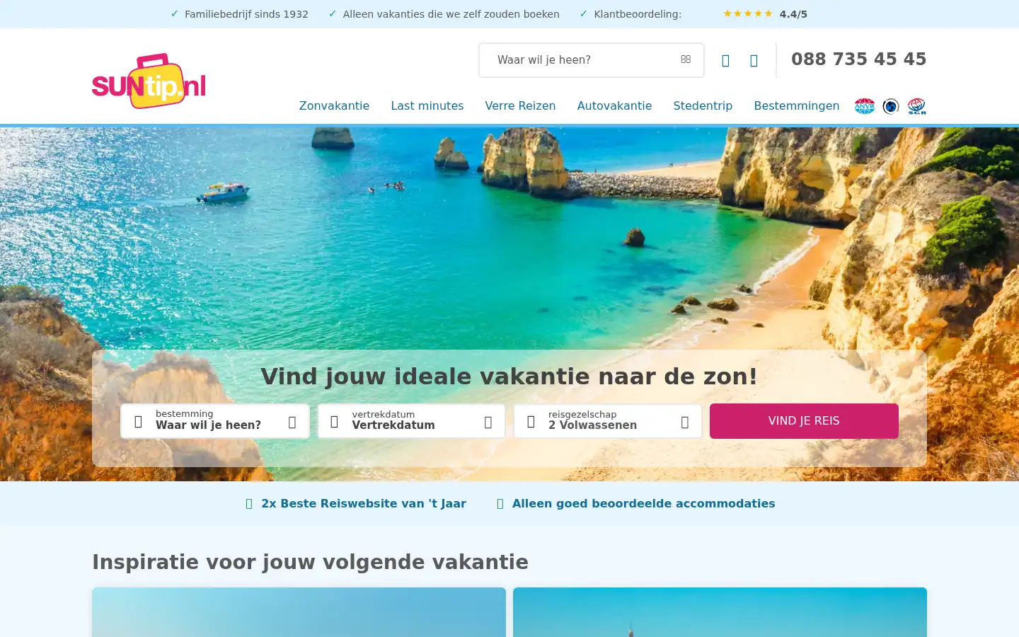 Screenshot of suntip.nl