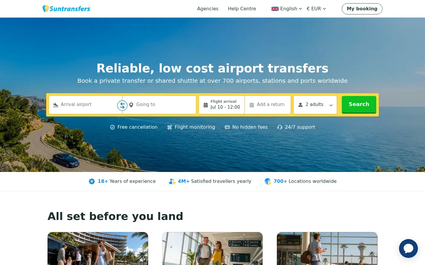 Screenshot of suntransfers.com