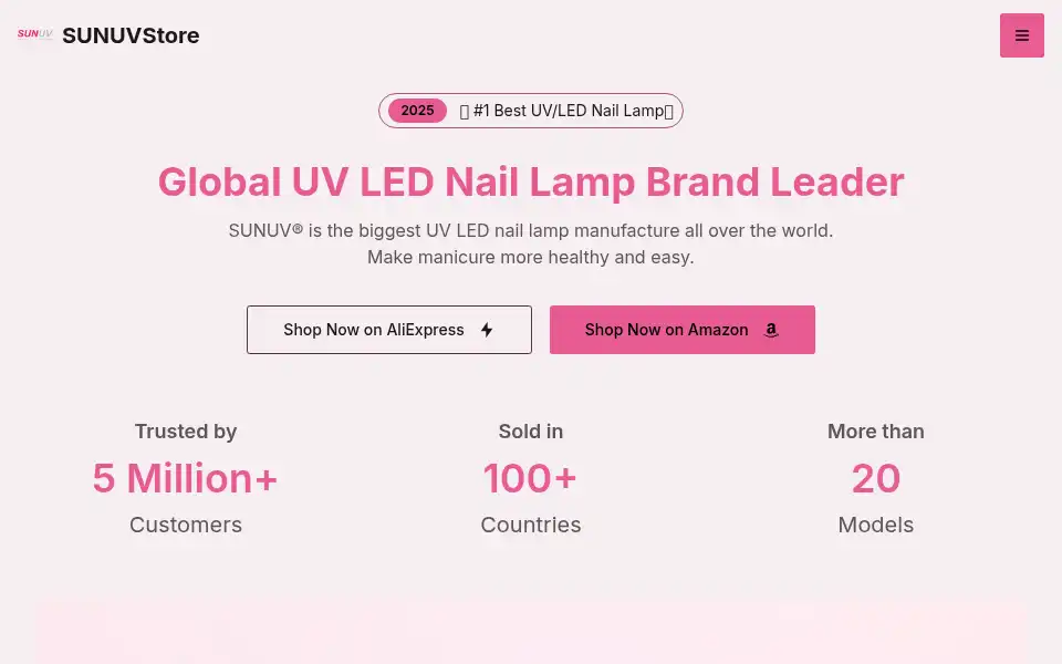 Screenshot of sunuvstore.com