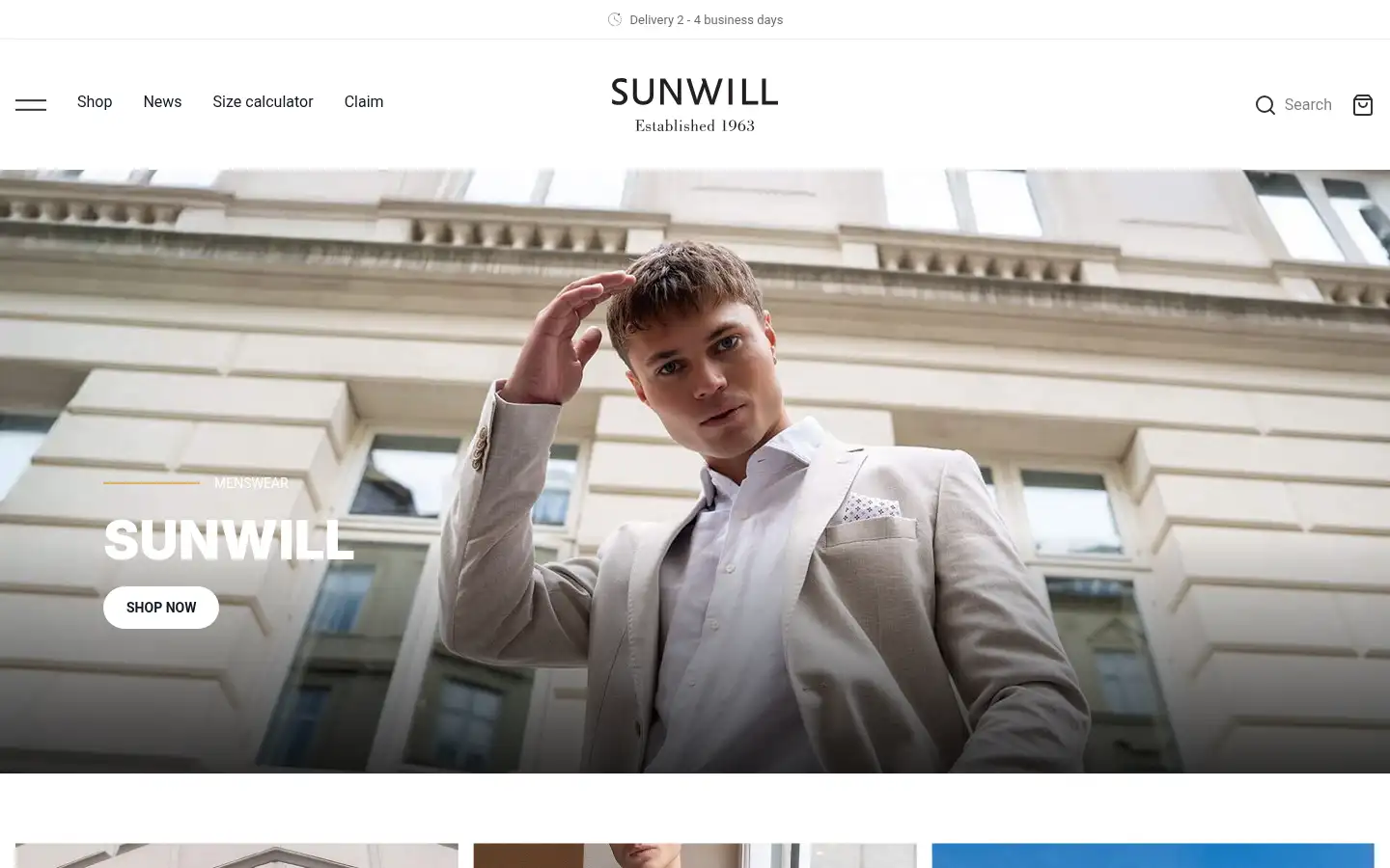 Screenshot of sunwill.dk