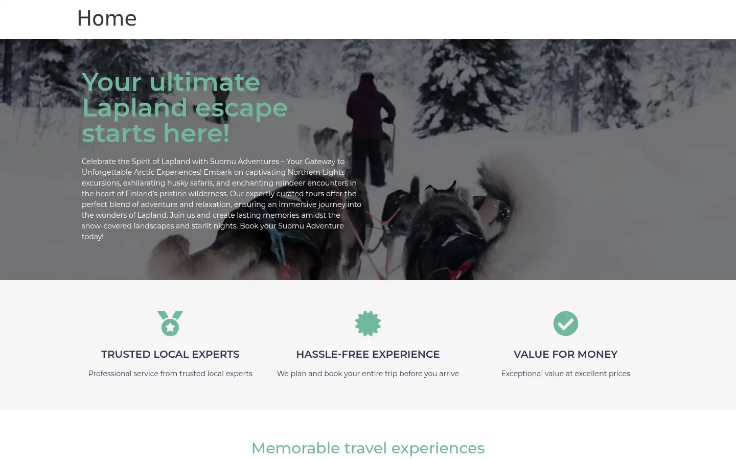 Screenshot of suomuadventures.com