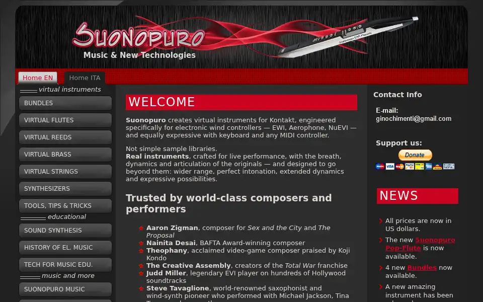 Screenshot of suonopuro.com