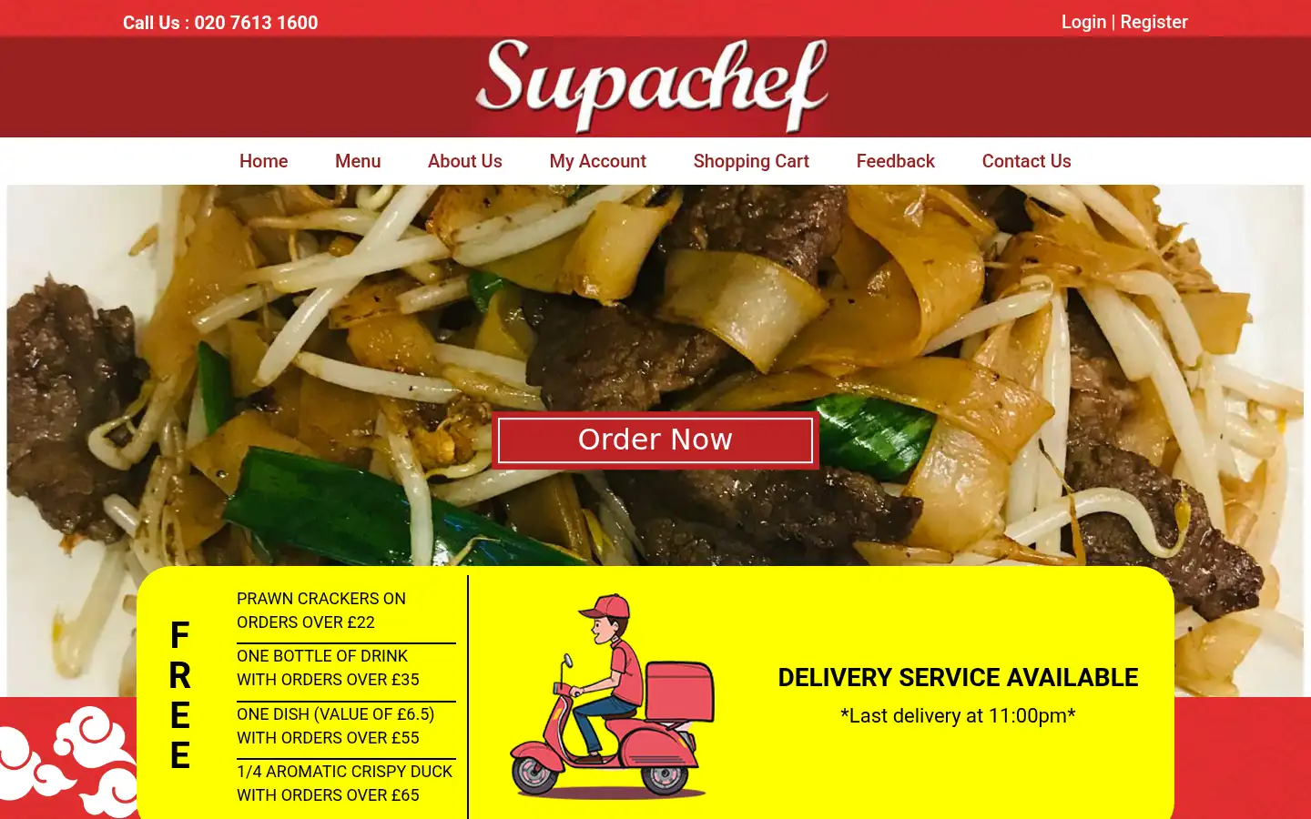 Screenshot of supachefchinese.co.uk