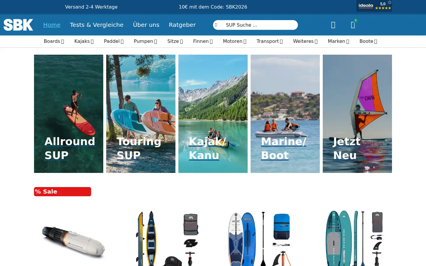 Screenshot of supboardkaufen.de
